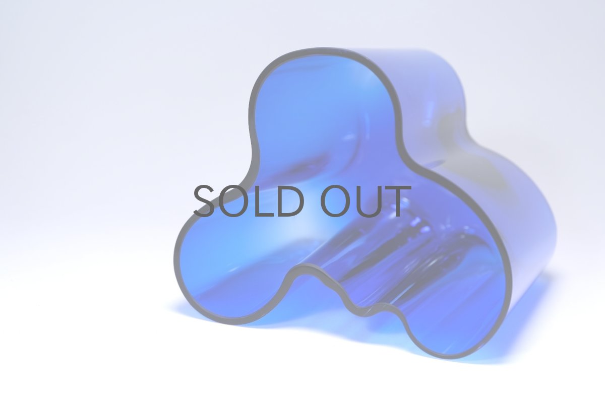 画像8: iittala/イッタラ/ALVAR AALTO/Savoy vas/アルヴァ・アアルトコレクション ベース/H12cm/2002年/廃盤色ダークブルー (8)