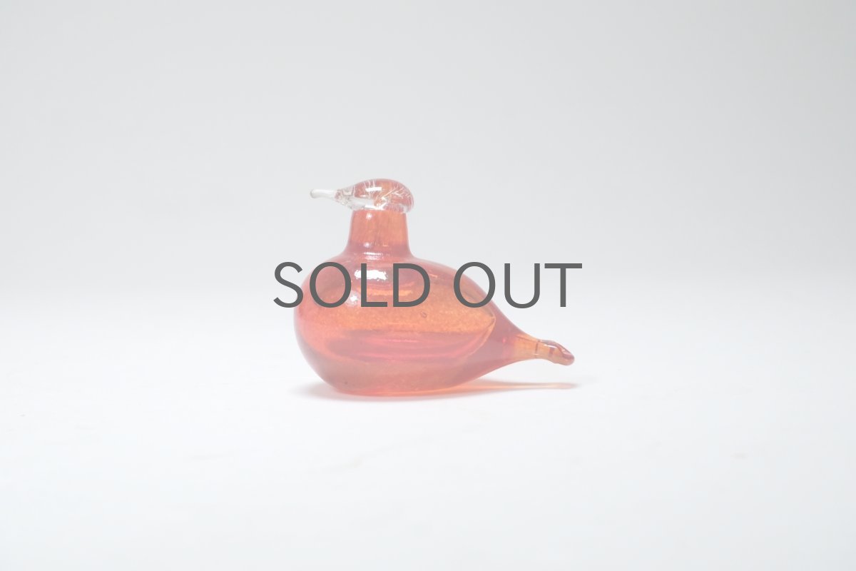 画像1: 北欧アートガラス/iittala/イッタラバード/Oiva Toikka/オイバトイッカ/Hippiainen/ヒッピアイネン/Golden-Crested Kinglet/レッド (1)