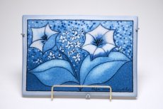 画像1: ARABIA/アラビア /Helja Liukko Sundstrom/ヘルヤ・リウッコ・スンドストロム/陶板/ブルー花/Onnelliset/しあわせな人たち (1)