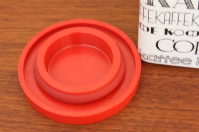 画像1: ARABIA/アラビア 陶製コーヒーキャニスター レッド