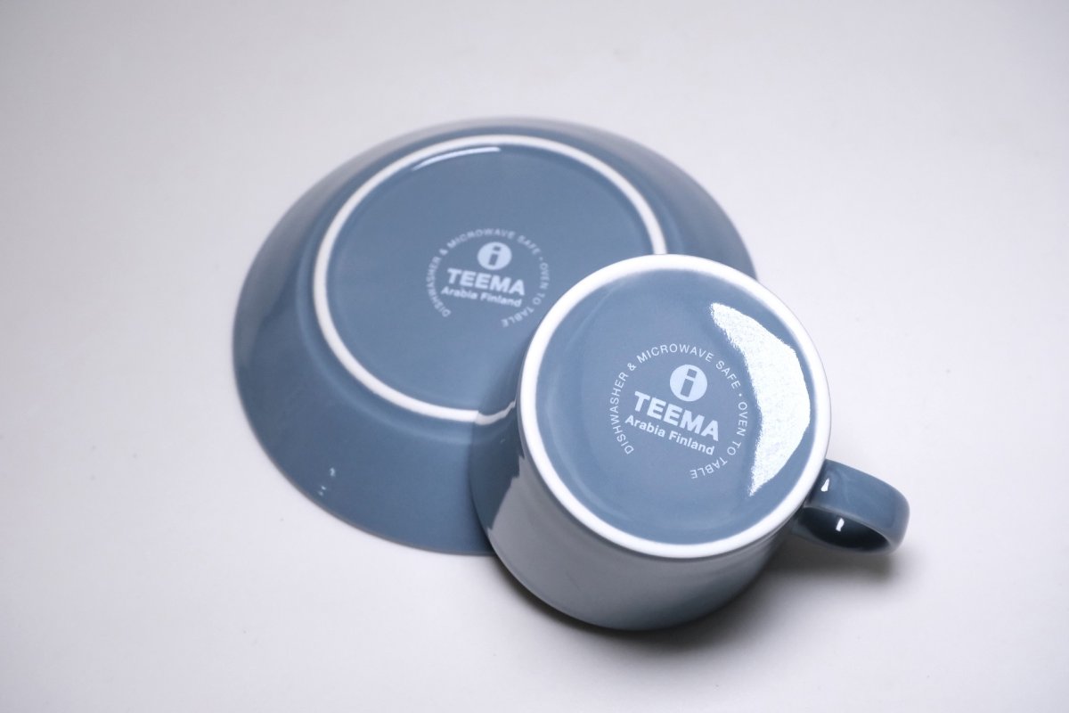 画像5: 北欧ビンテージ食器/ARABIA/アラビア/iittala/イッタラ/Teema/ティーマ/カップ＆ソーサー/オリジナルBOX/２個セット/グレー廃盤色 (5)