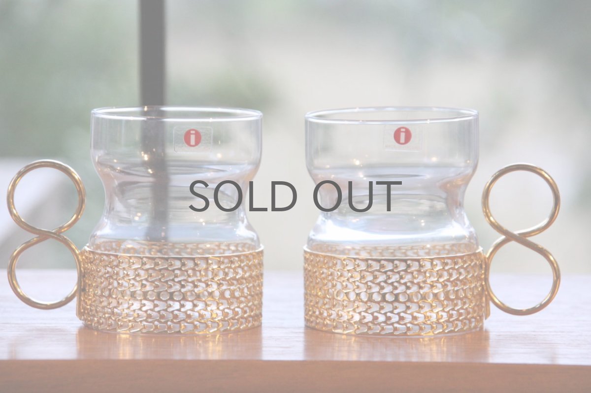 画像5: iittala/イッタラ/TSAIKKA/ゴールドホルダー&クリアグラス/オリジナルボックス付き/2個セット/未使用品 (5)