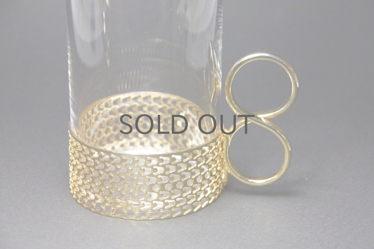 画像2: iittala/イッタラ/TSAIKKA/ゴールドホルダー&クリアロンググラス/24Karaatti/No.1 (2)