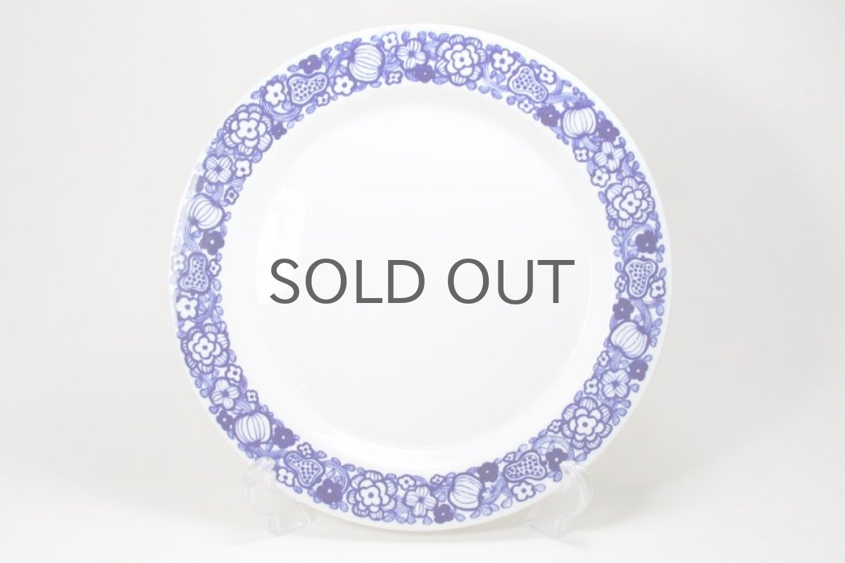 画像2: ARABIA/アラビア//ディナープレート23cm/果物＆花/ブループレート/No.2 (2)