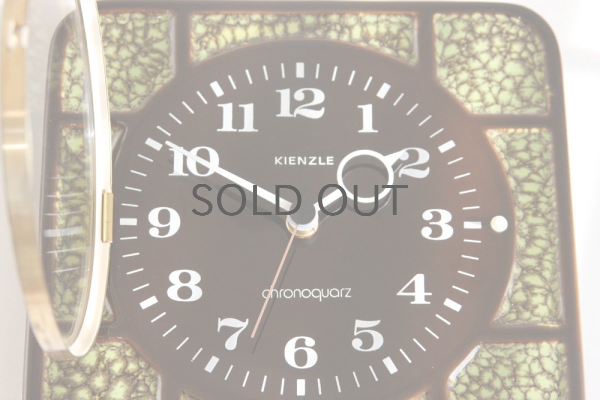 画像3: ヴィンテージ陶製　壁掛け時計　KIENZLE製 ドイツ ブラウン×グリーン　新品クロックムーブメント使用 (3)