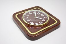 画像3: ビンテージ陶製壁掛け時計/lohmonn製/ドイツ/ブラウン&イエロー/新しいムーブメント交換済み (3)