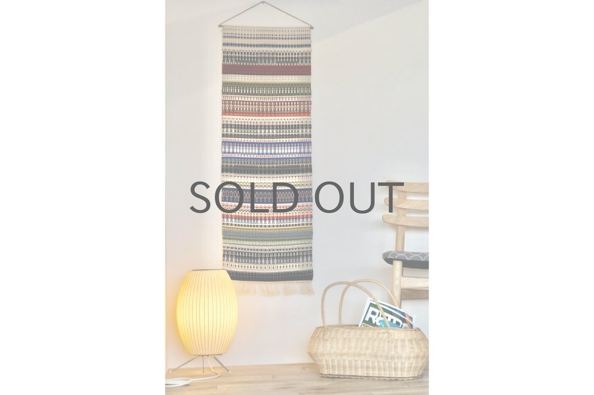 画像1: ビンテージ北欧/Gubbatacke織/スウェーデン製/ハンドメイド/タペストリー (1)