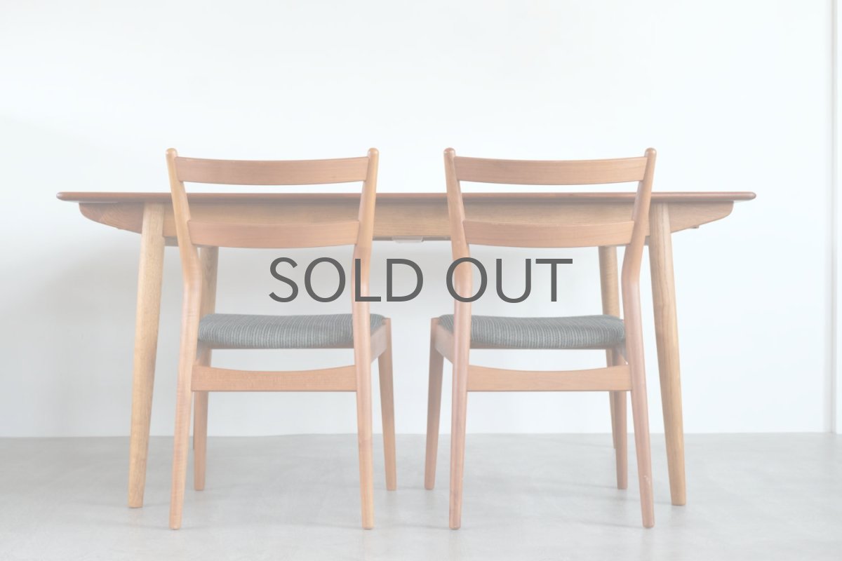 画像2: 北欧ビンテージ家具/デンマーク製 /Slagelse Møbelfabrik/ダイニングテーブル/チーク✕オーク/W160cm (2)