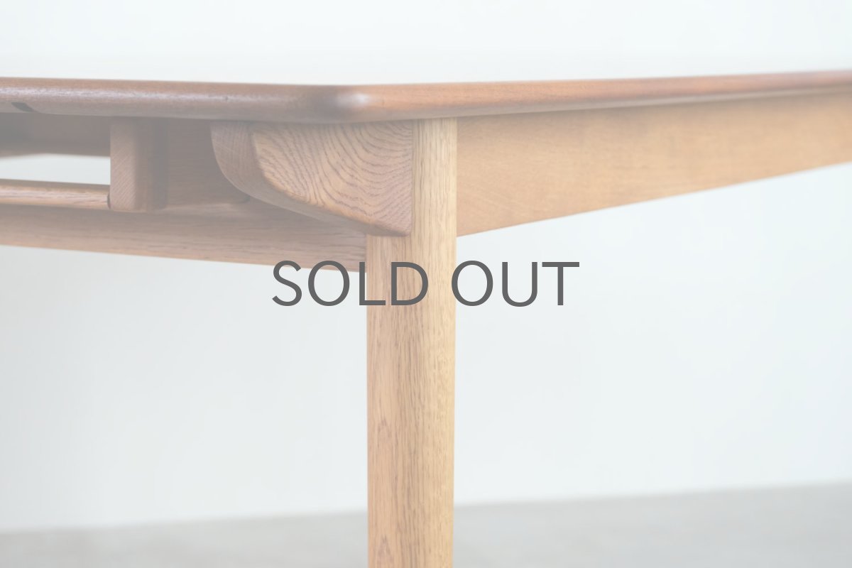 画像4: 北欧ビンテージ家具/デンマーク製 /Slagelse Møbelfabrik/ダイニングテーブル/チーク✕オーク/W160cm (4)