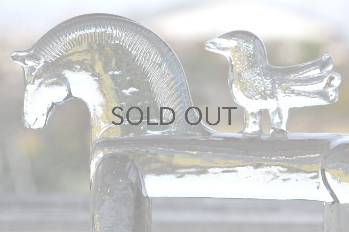 画像2: Kosta Boda/コスタボダ/ガラスのオブジェ ポニー＆小鳥 (2)