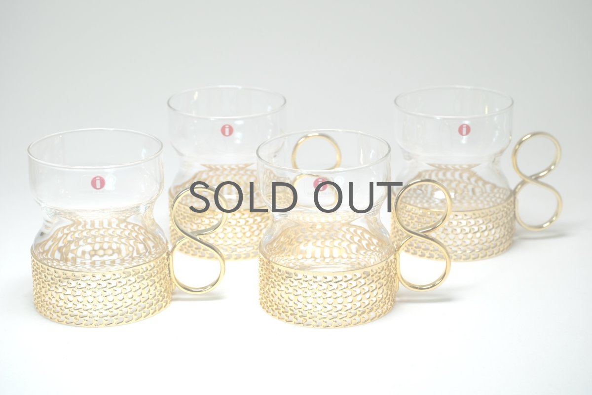 画像1: iittala/イッタラ/TSAIKKA/ツァイッカ/ゴールドホルダー&クリアグラス (1)