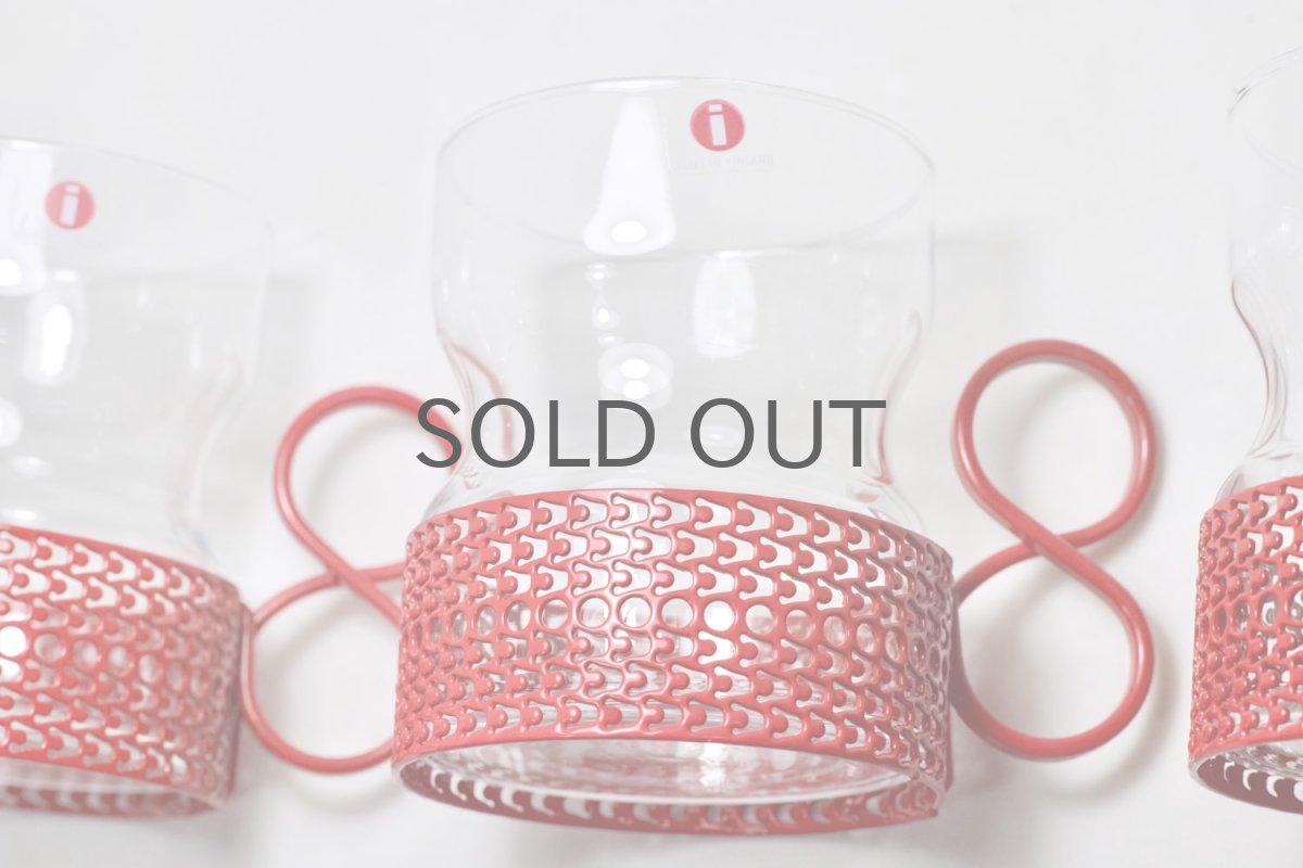 画像5: 北欧ビンテージ/iittala/イッタラ/TSAIKKA/ツァイッカ/クリア&レッドホルダー/レアレッド (5)
