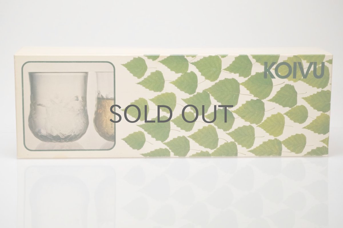 画像7: ビンテージ北欧雑貨/iittala/イッタラ/Koivu/コイブ/白樺グラス/オリジナルBOX/４個セット/H8サイズ (7)