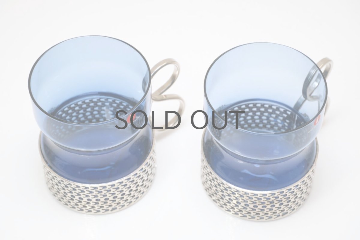 画像2: 北欧ビンテージ/iittala/イッタラ/TSAIKKA/ブルー＆シルバーホルダー (2)