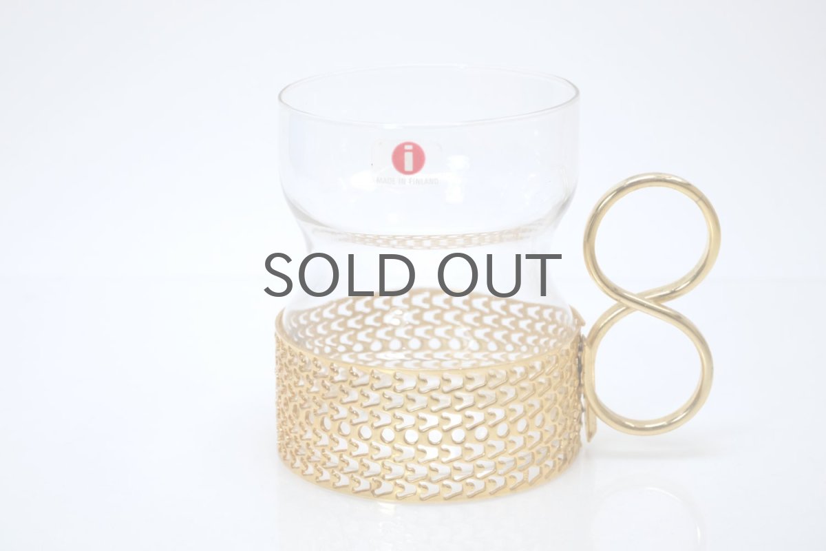 画像1: iittala/イッタラ/TSAIKKA/ツァイッカ/ゴールドホルダー&クリアグラス (1)