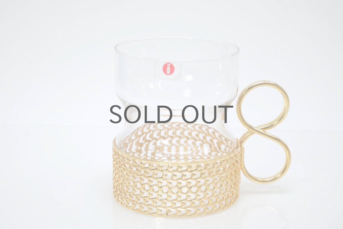 画像1: iittala/イッタラ/TSAIKKA/ツァイッカ/ゴールドホルダー&クリアグラス/No.2 (1)