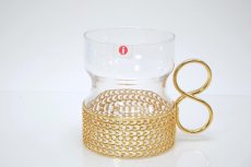 画像1: iittala/イッタラ/TSAIKKA/ツァイッカ/ゴールドホルダー&クリアグラス/No.2 (1)
