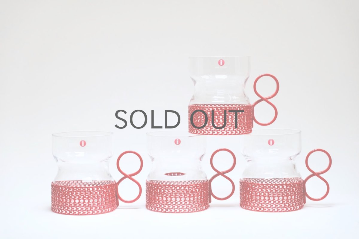画像1: 北欧ビンテージ/iittala/イッタラ/TSAIKKA/ツァイッカ/クリア&レッドホルダー/レッド/ステッカー付き/No.1 (1)