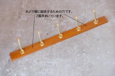 画像11: 北欧ビンテージ/チークウォールハンガー/5連フック (11)