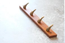 画像2: ビンテージインテリア北欧雑貨/スウェーデン/HAFA/真ちゅう✕チークフック/30cm (2)