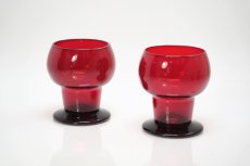 画像2: ビンテージ北欧雑貨/Kaj Franck/カイ・フランク/Wineglass 1111/Nuutajarvi/ヌータヤルヴィ/ワイングラス/レッド (2)