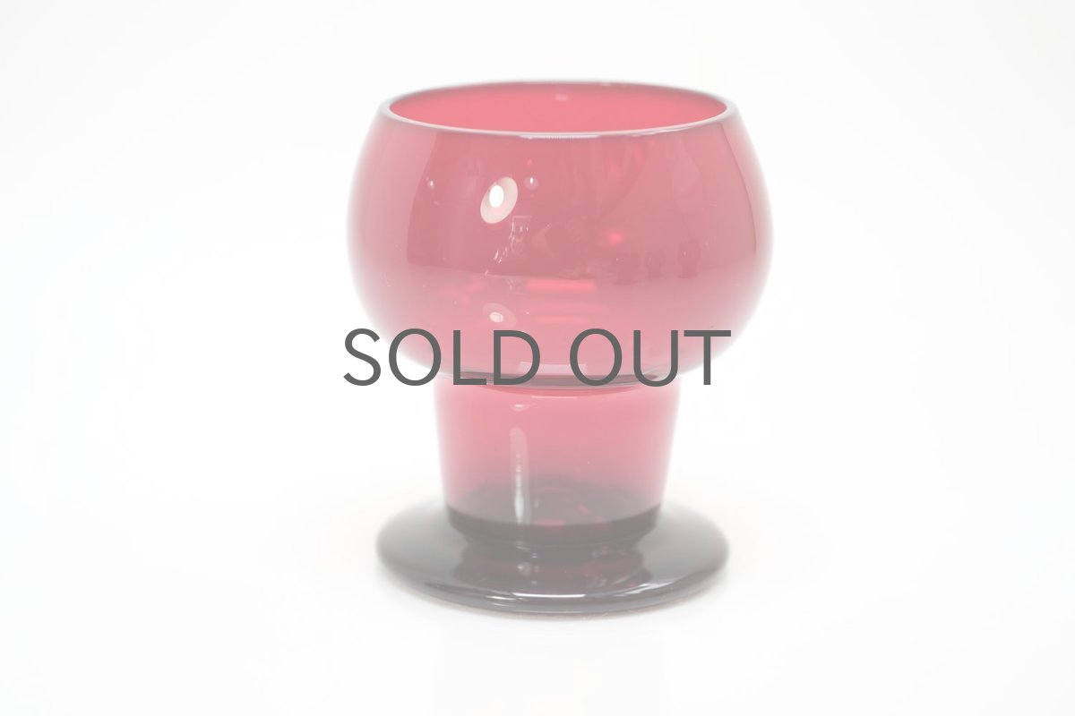 画像1: ビンテージ北欧雑貨/Kaj Franck/カイ・フランク/Wineglass 1111/Nuutajarvi/ヌータヤルヴィ/ワイングラス/レッド (1)