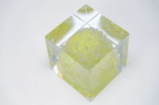 画像6: 北欧アートガラス/ビンテージガラス/アートピース/Oiva Toikka/オイバトイッカ/Nuutajarv/ヌータヤルヴィ/special cube/スペシャルキューブ/イエロー (6)