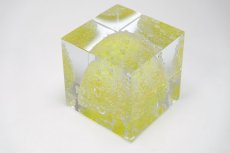 画像7: 北欧アートガラス/ビンテージガラス/アートピース/Oiva Toikka/オイバトイッカ/Nuutajarv/ヌータヤルヴィ/special cube/スペシャルキューブ/イエロー (7)