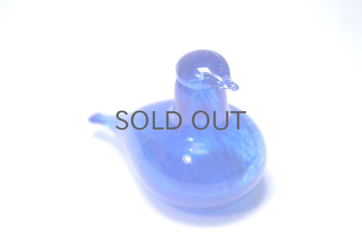 画像2: 北欧アートガラス/iittala/イッタラバード/Oiva Toikka/オイバトイッカ/Hippiainen/ヒッピアイネン/Golden-Crested Kinglet/ブルー (2)