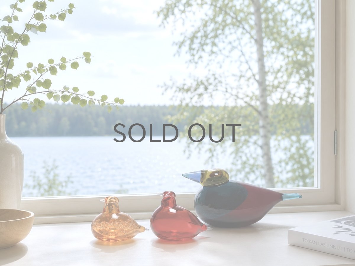 画像9: 北欧アートガラス/iittala/イッタラバード/Oiva Toikka/オイバトイッカ/Hippiainen/ヒッピアイネン/Golden-Crested Kinglet/パウダーオレンジ (9)
