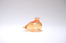 画像4: 北欧アートガラス/iittala/イッタラバード/Oiva Toikka/オイバトイッカ/Hippiainen/ヒッピアイネン/Golden-Crested Kinglet/オレンジ (4)