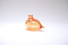 画像2: 北欧アートガラス/iittala/イッタラバード/Oiva Toikka/オイバトイッカ/Hippiainen/ヒッピアイネン/Golden-Crested Kinglet/オレンジ (2)