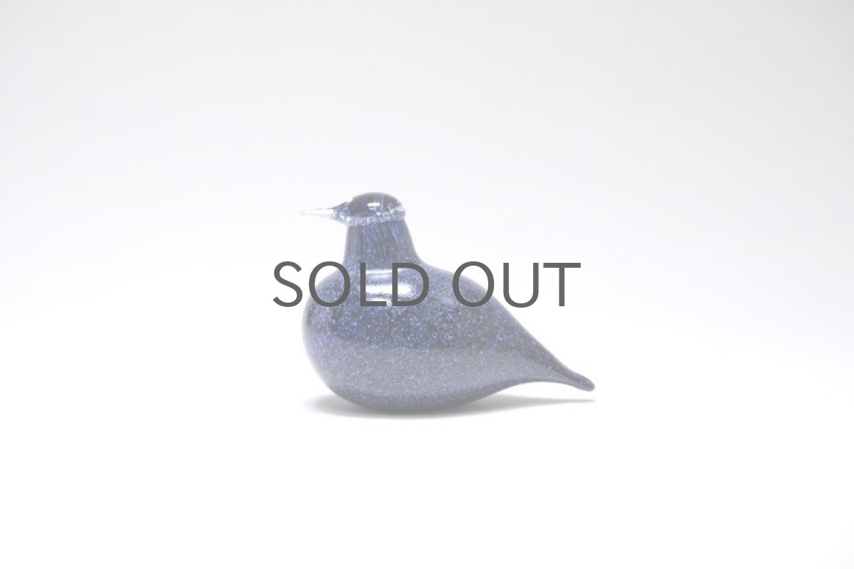 画像1: 北欧アートガラス/iittala/イッタラバード/Oiva Toikka/オイバトイッカ/Hippiainen/ヒッピアイネン/Golden-Crested Kinglet/不透明ダークブルー (1)
