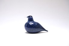 画像1: 北欧アートガラス/iittala/イッタラバード/Oiva Toikka/オイバトイッカ/Hippiainen/ヒッピアイネン/Golden-Crested Kinglet/不透明ダークブルー (1)