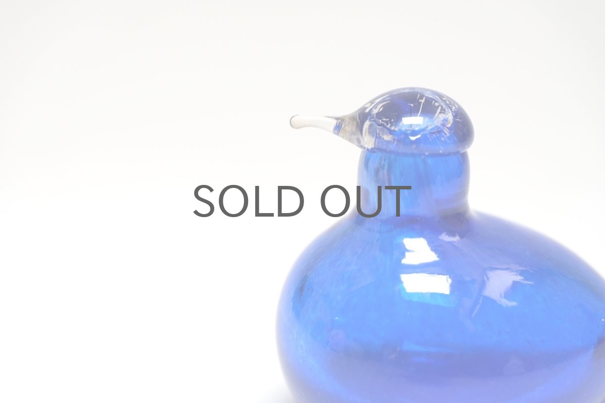 画像2: 北欧アートガラス/iittala/イッタラバード/Oiva Toikka/オイバトイッカ/Nuutajarv/ヌータヤルヴィ/Hippiainen/ヒッピアイネン/Golden-Crested Kinglet/ブルー/No.1 (2)