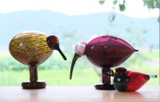 画像12: 北欧アートガラス/ビンテージガラス/Oiva Toikka/オイバ・トイッカ/Nuutajarvi/ヌータヤルヴィ/Lilac Ibis/ライラックアイビス/2009年 (12)