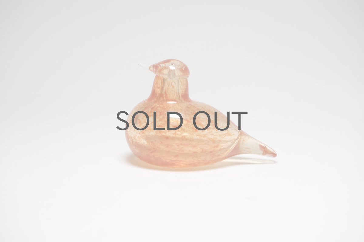 画像1: 北欧アートガラス/iittala/イッタラバード/Oiva Toikka/オイバトイッカ/Hippiainen/ヒッピアイネン/Golden-Crested Kinglet/パウダーオレンジ (1)