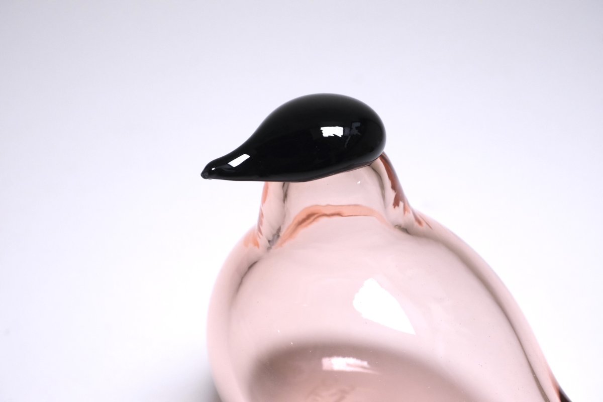 画像5: 北欧アートガラス/ビンテージガラス/Nuutajarvi/ヌータヤルヴィ/Oiva Toikka/オイバ・トイッカ/イッタラ/Birds/バード/Chiff Chaff/サーモンピンク (5)