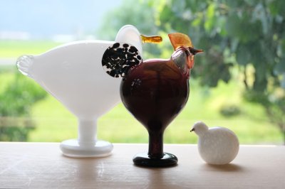 画像1: 北欧アートガラス/ビンテージガラス/Oiva Toikka/オイバ・トイッカ/iittala/イッタラ/Birds/バード/Kukko/Rooster/ルースター/1998年