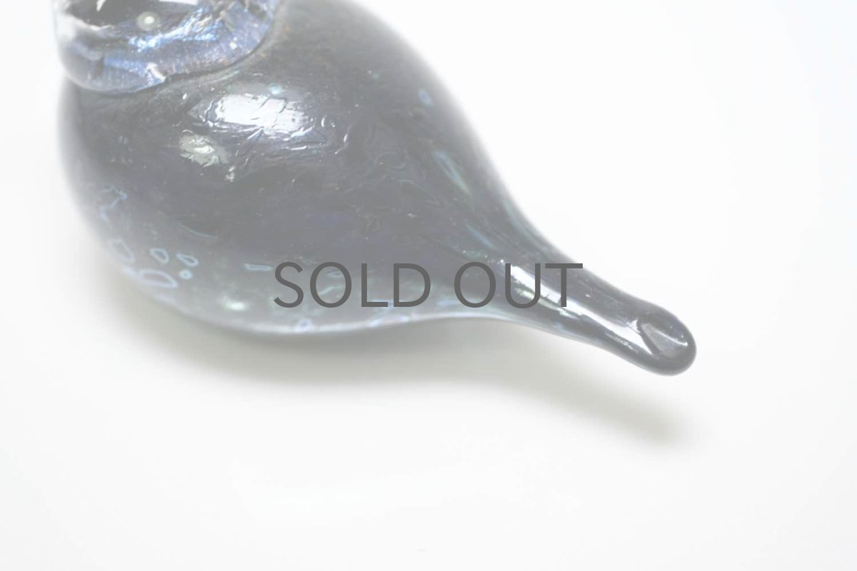 画像7: 北欧アートガラス/iittala/イッタラバード/Oiva Toikka/オイバトイッカ/Small GoldCrest/Pikku Hippi/Hohto/ダークブルーラスタ (7)