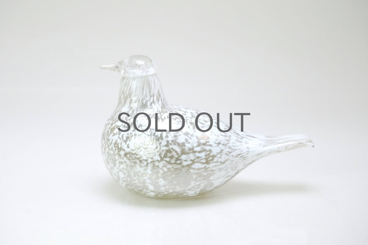画像1: 北欧アートガラス/iittala/イッタラバード/Oiva Toikka/オイバトイッカ/ホワイト&シルバーバード/Small (1)