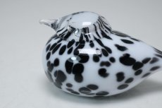 画像2: 北欧アートガラス/iittala/イッタラバード/Oiva Toikka/オイバトイッカ/Small GoldCrest/2004/スモールゴールドクレスト/ホワイト&ブラックラ斑点/No.3 (2)