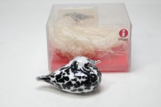 画像2: 北欧アートガラス/iittala/イッタラバード/Oiva Toikka/オイバトイッカ/Small GoldCrest/スモールゴールドクレスト/巣付き/ホワイト&ブラック斑点 (2)