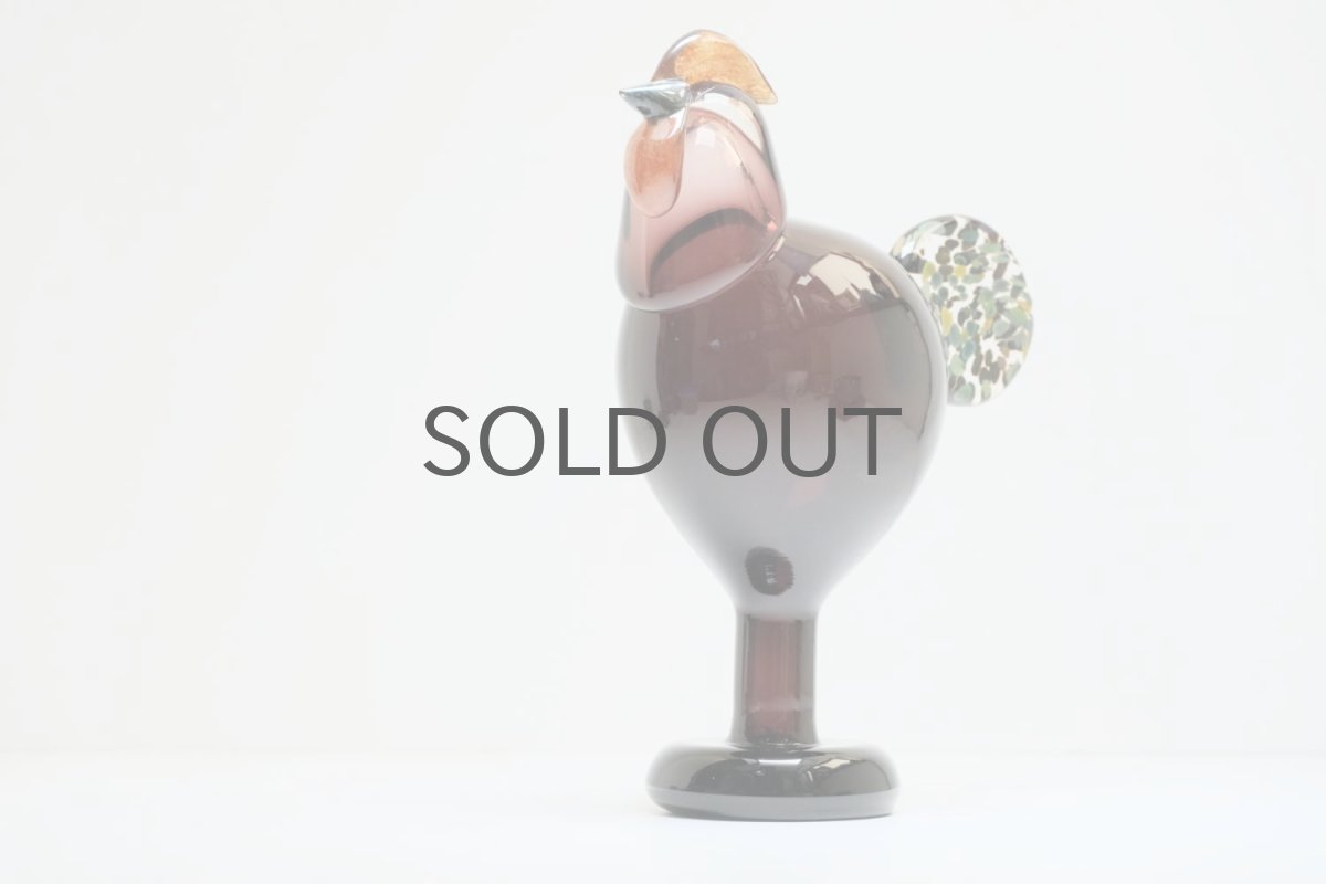 画像2: 北欧アートガラス/ビンテージガラス/Oiva Toikka/オイバ・トイッカ/Nuutajarvi/ヌータヤルヴィ/iittala/イッタラ/Birds/バード/Kukko/Rooster/ルースター/1998年 (2)