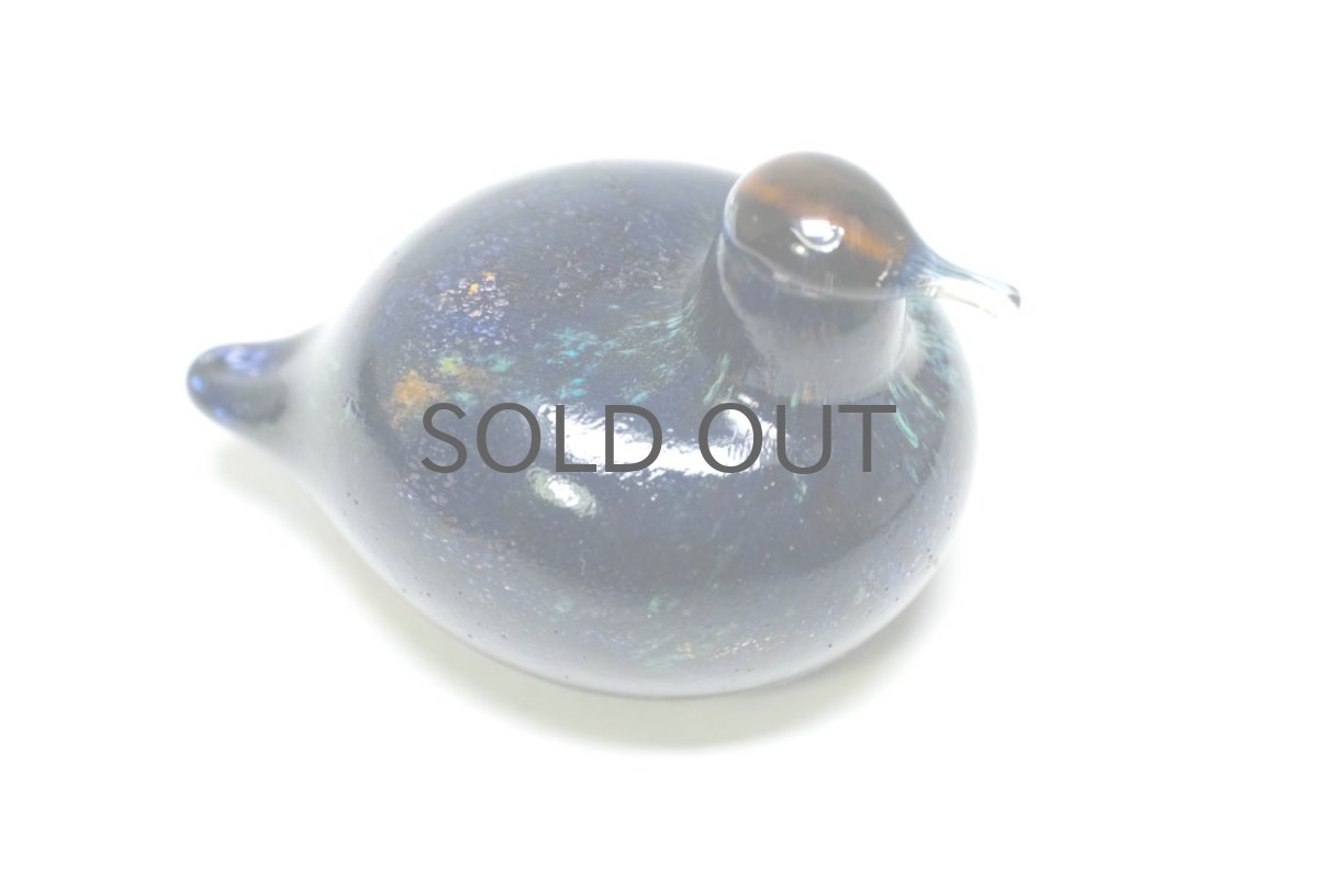 画像2: 北欧アートガラス/iittala/イッタラバード/Oiva Toikka/オイバトイッカ/Golden-Crested Kinglet/ヒッピアイネン/ダークブルー＆翡翠 (2)
