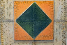 画像2: 北欧ビンテージ/北欧アート/Rut Bryk/ルート・ブリュック/陶板/アートオブジェクト/オレンジ＆グリーン/No.2/委託品 (2)