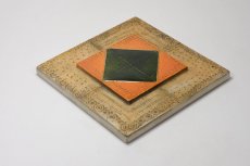 画像5: 北欧ビンテージ/北欧アート/Rut Bryk/ルート・ブリュック/陶板/アートオブジェクト/オレンジ＆グリーン/No.2/委託品 (5)