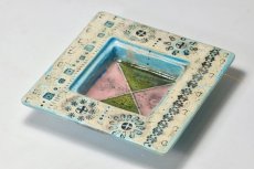 画像4: 北欧ビンテージ/北欧アート/Rut Bryk/ルート・ブリュック/Ashtray/アートオブジェクト/11cm/ホワイト＆ブルー系/委託品 (4)