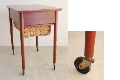 画像2: 北欧ビンテージ家具/デンマーク チーク ソーイングテーブル No.1