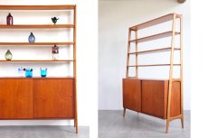 画像4: ビンテージ北欧家具/デンマーク製/Omann Jun Møbelfabrik/チーク&オークオープンシェルフ (4)